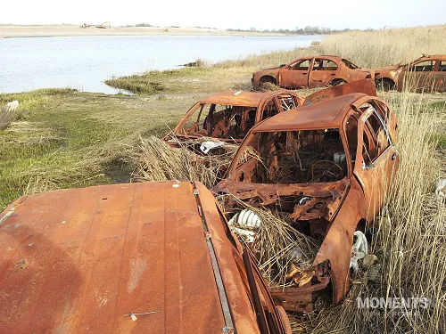 Abandoned and Rusted Cars at Gerritsen Creek