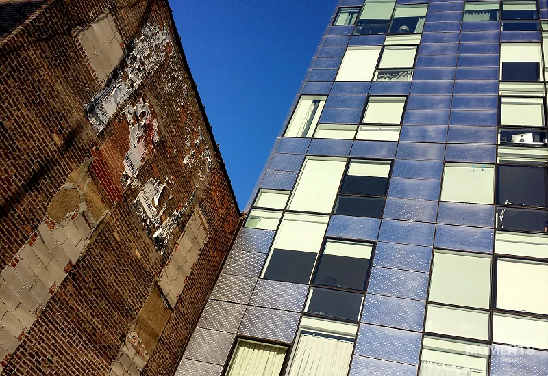Architectural Contrast in Manhattan