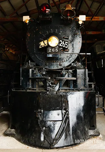 Front View of Milwaukee Road 265 Steam Locomotive