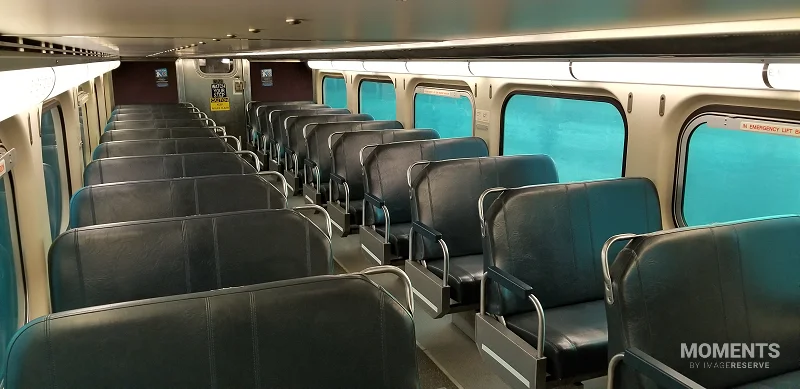 Empty Commuter Train Car During the COVID 19 Pandemic