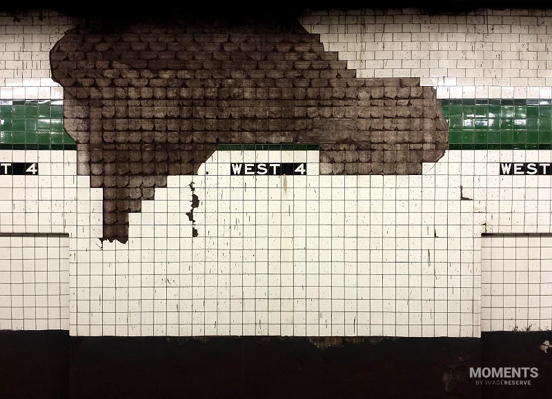 Damaged Tiles at West Fourth Street Subway Station