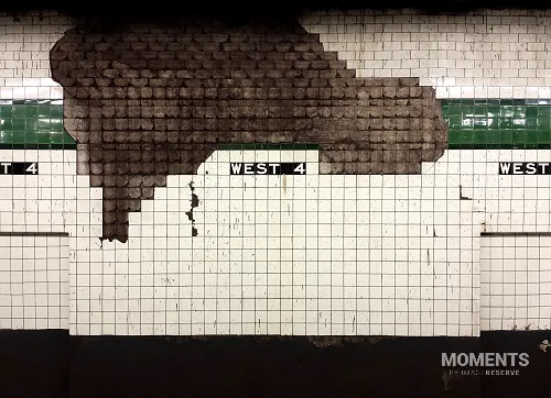 Damaged Tiles at West Fourth Street Subway Station