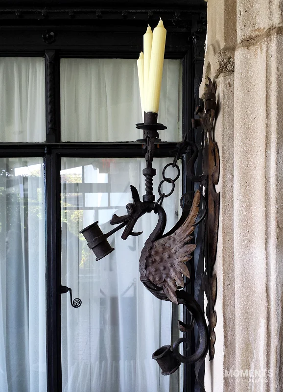 Wrought Iron Dragon Wall Sconce at the Vanderbilt Mansion