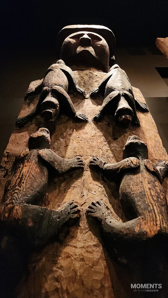 Carved Pacific Northwest Coast Totem Pole