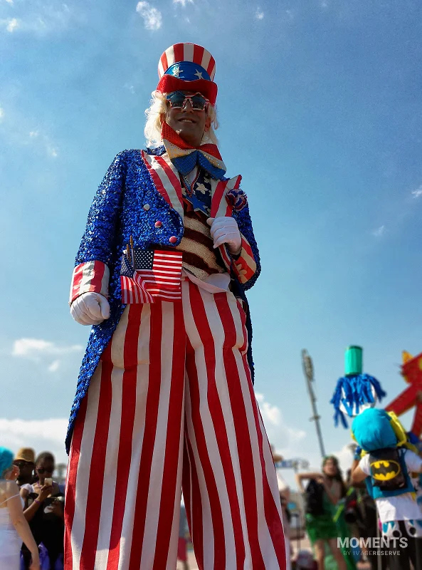 Uncle Sam Stilt Walker at the Coney Island Mermaid Parade