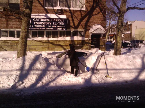 Shoveling Out After a Brooklyn Snowstorm
