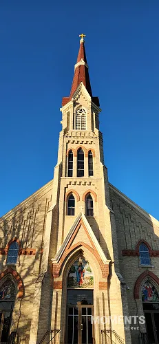 Facade of St. Joseph Catholic Church in Harvard, Illinois