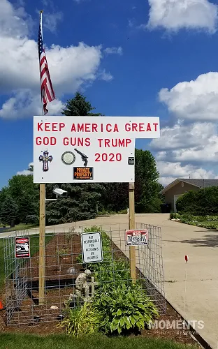 "Keep America Great, God, Guns, Trump" Political Yard Sign